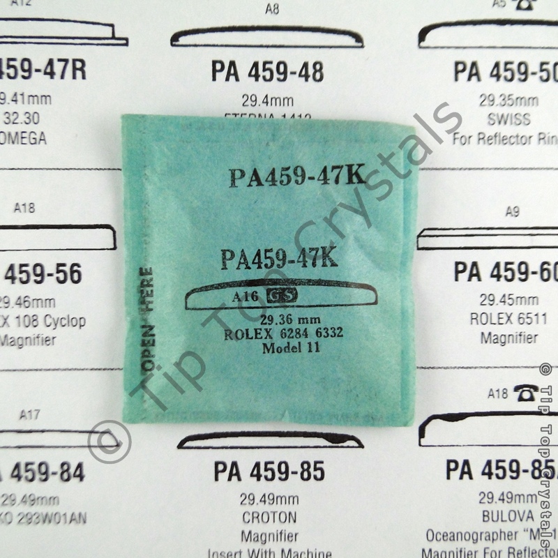 GS PA459-47K 29.36mm Watch Crystal for Rolex 6284, 6332, Model 11 - Vintage NOS - 第 1/1 張圖片